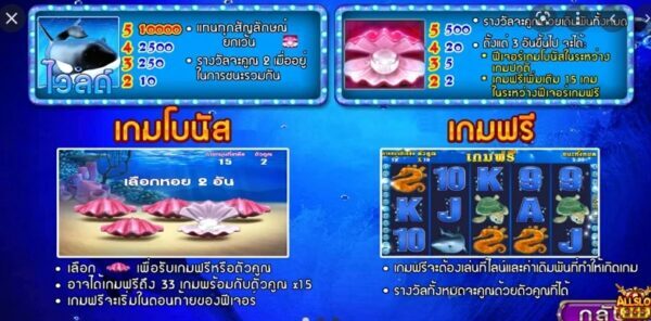 ทางเข้า SLOTXO ฟีเจอร์พิเศษในเกมสล็อต Great Blue