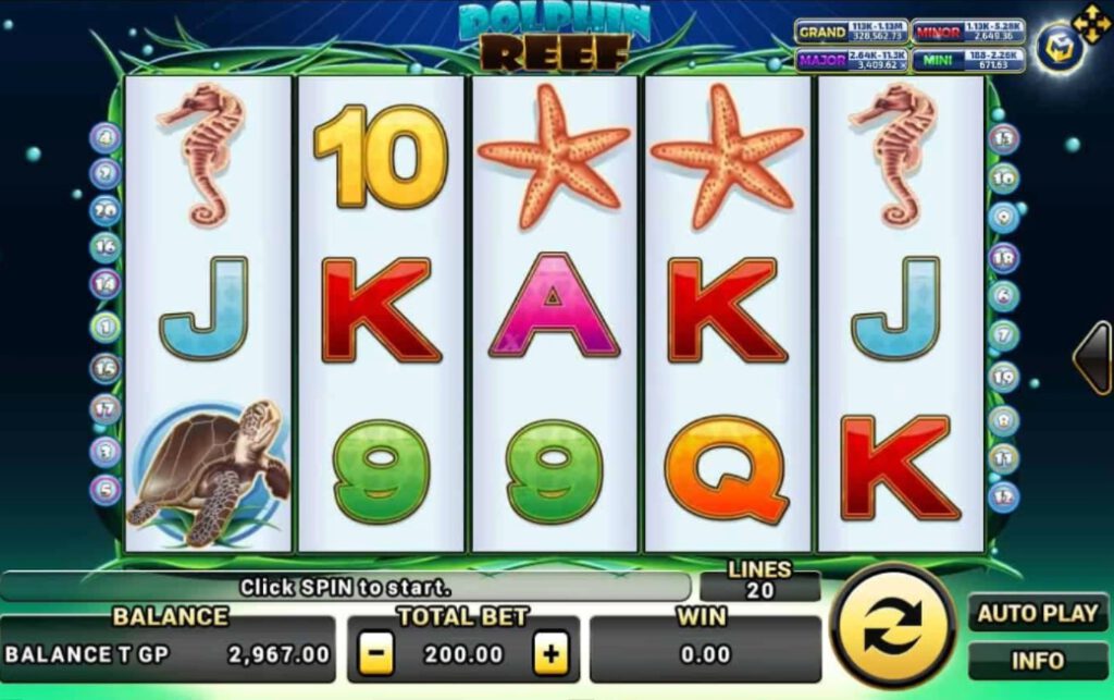 XO Slot ทางเข้า สัญลักษณ์ของเกม Dolphin Reef