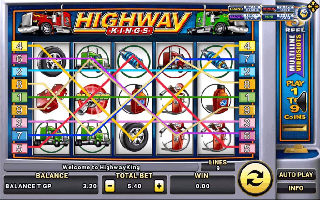 ทางเข้าสล็อต XO สัญลักษณ์ของเกม Highway Kings