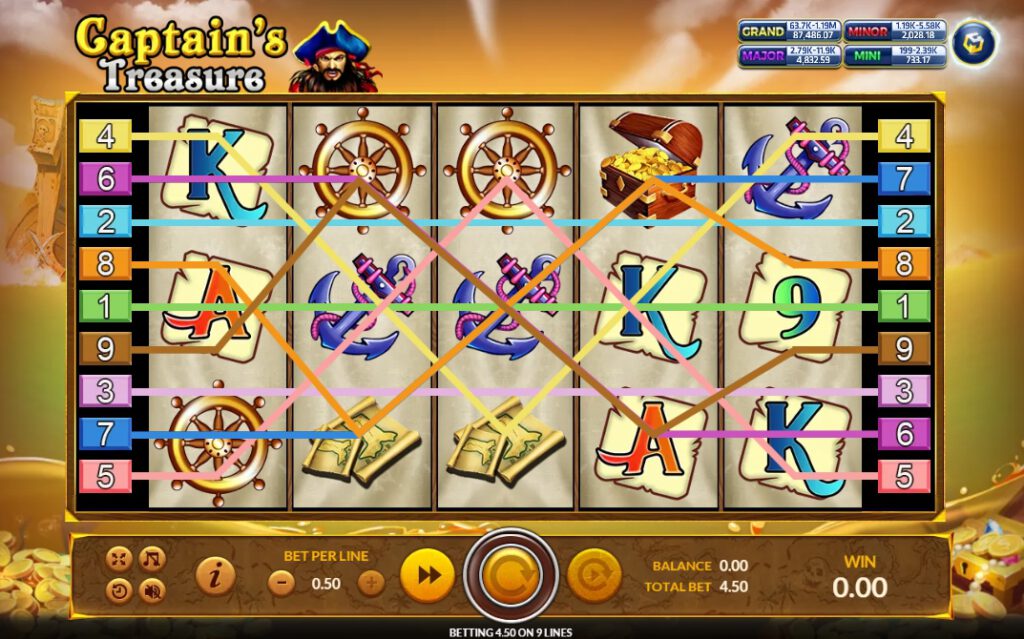 SLOTXO 24 HR สัญลักษณ์ของเกม Captain's Treasure