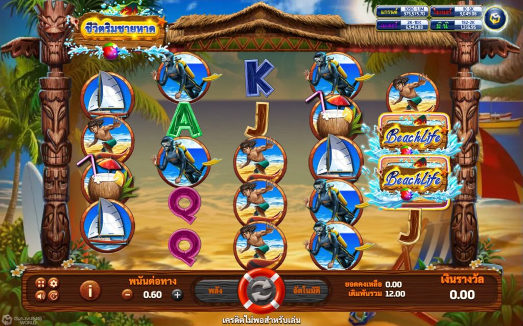 สล็อต XO สัญลักษณ์ของเกม Beach Life