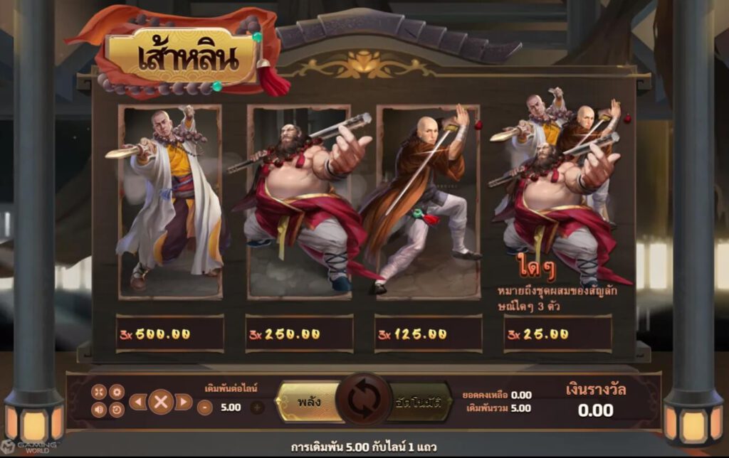 โปรโมชั่น SLOTXO อัตราการจ่ายเงิน Shaolin