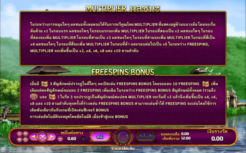 ฟีเจอร์พิเศษในเกมสล็อต Bali