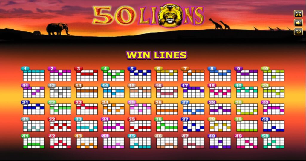 ฟีเจอร์พิเศษในเกมสล็อต 50 Lions