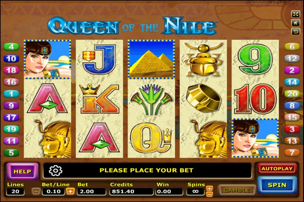 สัญลักษณ์ของเกม Queen of the Nile