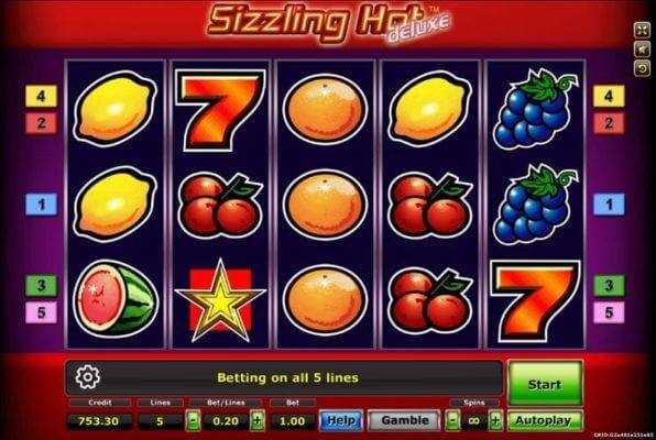 สัญลักษณ์ของเกม Sizzling Hot