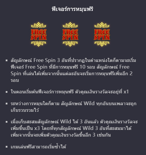 ฟีเจอร์โบนัสของ Slot PG Garuda Gems