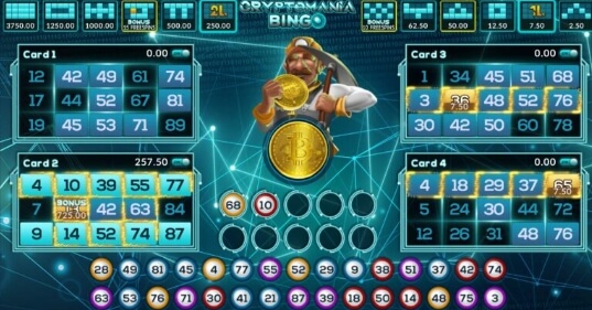 ฟีเจอร์พิเศษในเกมสล็อต Crypto Mania Bingo