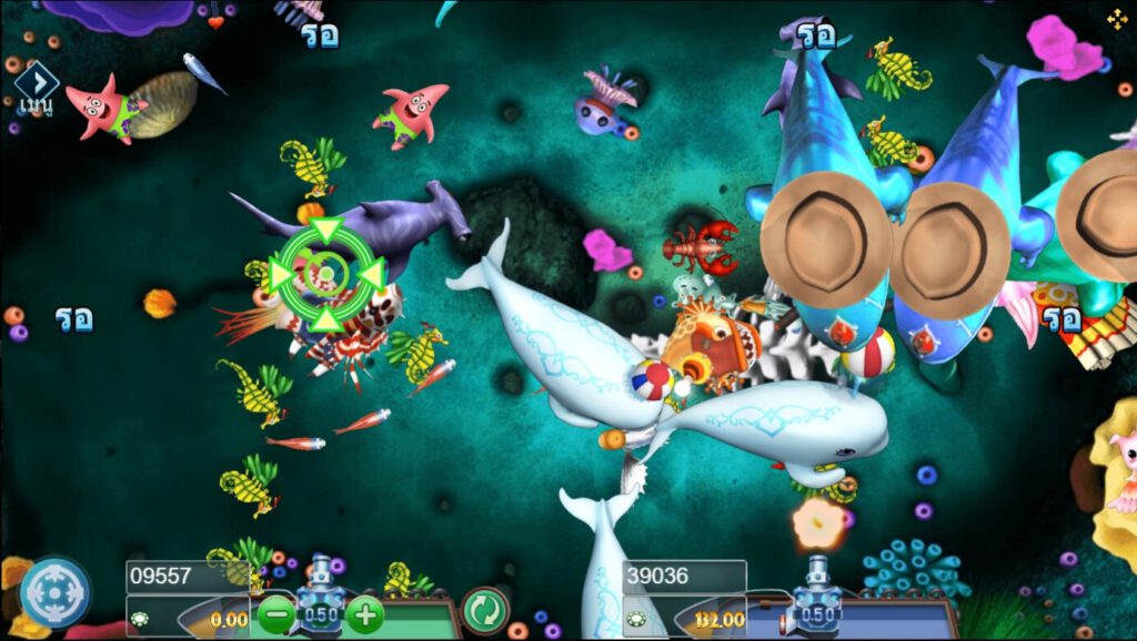 ฟีเจอร์พิเศษในเกมสล็อต Fish Hunter Spongebob