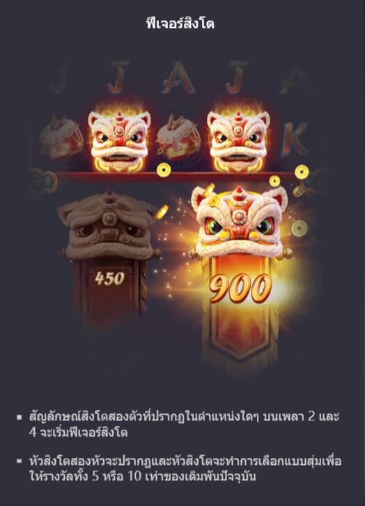 ฟีเจอร์โบนัสของ Slot PG Prosperity Lion