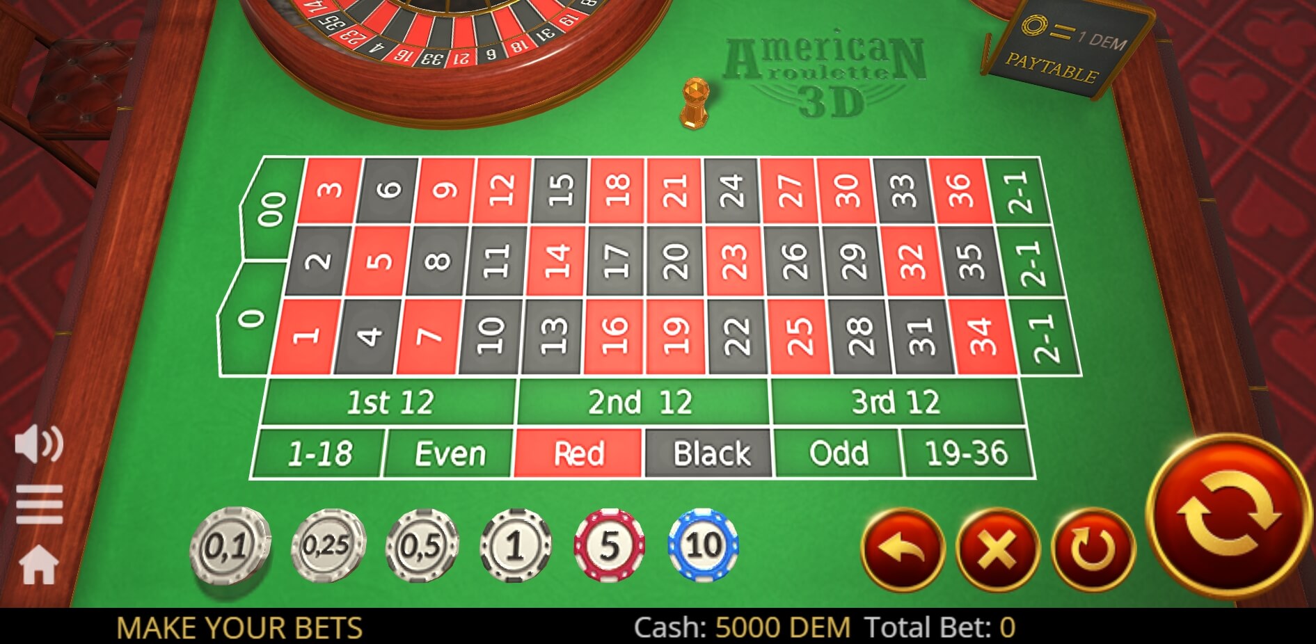 American Roulette 3D Evo Play เครดิตฟรี xoslot247