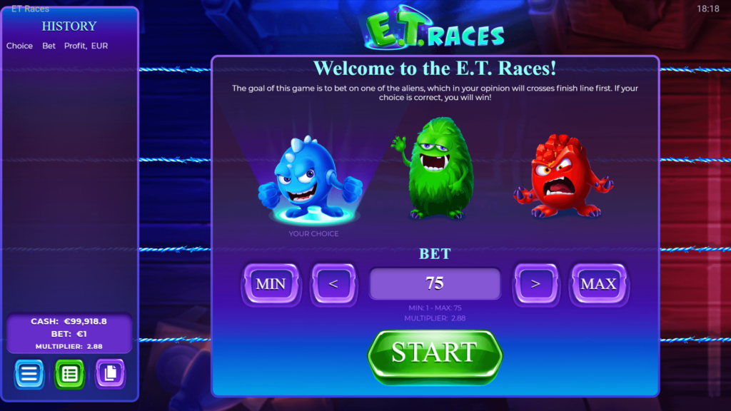 E.T. Races Evo Play เครดิตฟรี xoslot247