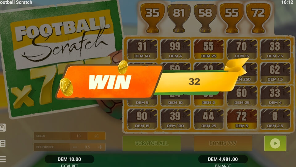 Football Scratch Evoplay เล่นผ่านเว็บ xoslot247