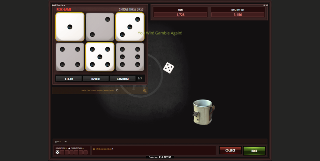 Roll the dice Evoplay เล่นผ่านเว็บ xoslot247