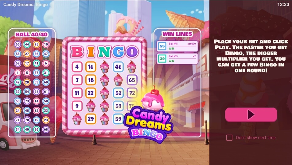 Candy Dreams Bingo Evo Play เครดิตฟรี xoslot247