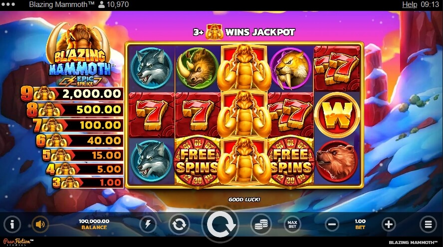 Blazing Mammoth Microgaming เว็บตรง xoslot247 ฟรีเครดิต