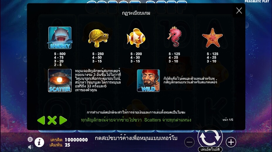 Great Reef Pragmatic Play Slotxo True Wallet ไม่มีขั้นต่ำ