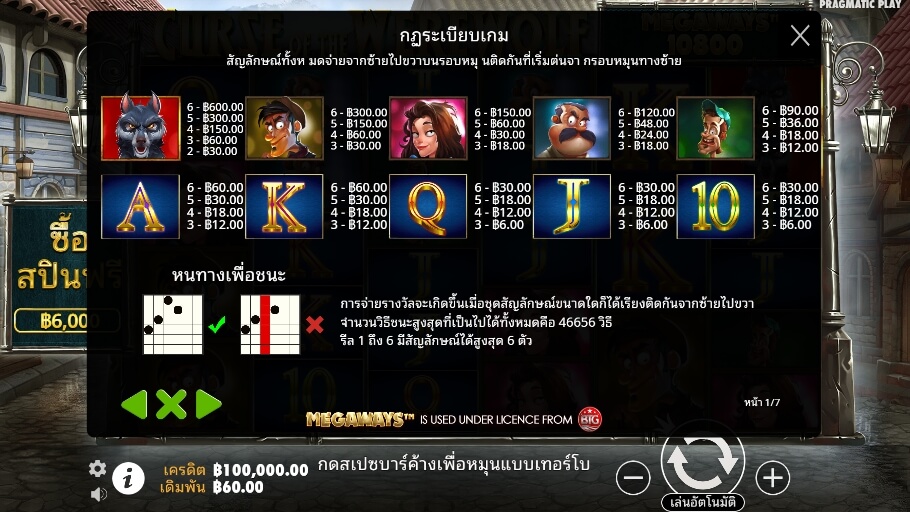 Curse of the Werewolf Megaways Pragmatic Play Slotxo True Wallet