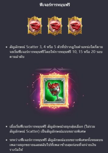 ฟีเจอร์โบนัสของ Slot PG Vampire's Charm