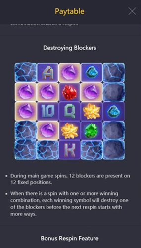 ฟีเจอร์โบนัสของ Slot PG Galactic Gems